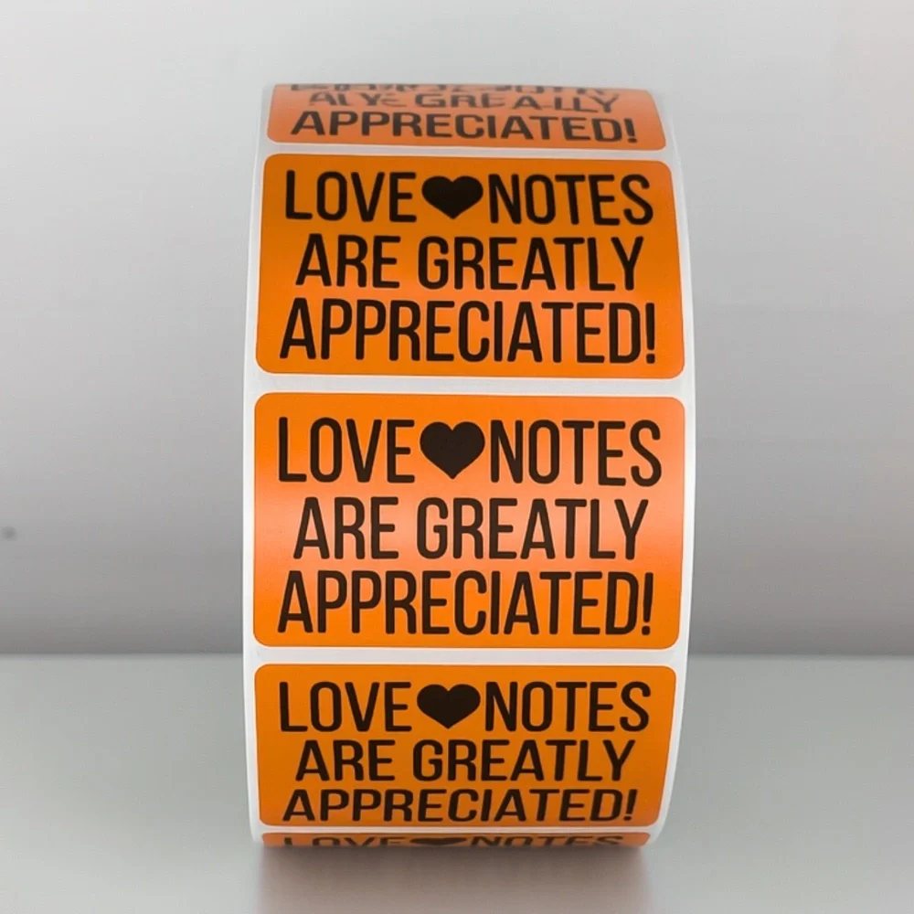 Love Notes Are Appreciated Stickers | Small Business Thank You Labels